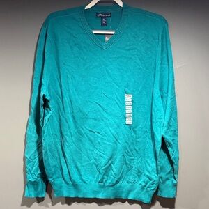 John Ashford Teal V-Neck Sweater